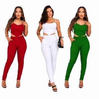 conjunto feminino croped com calça