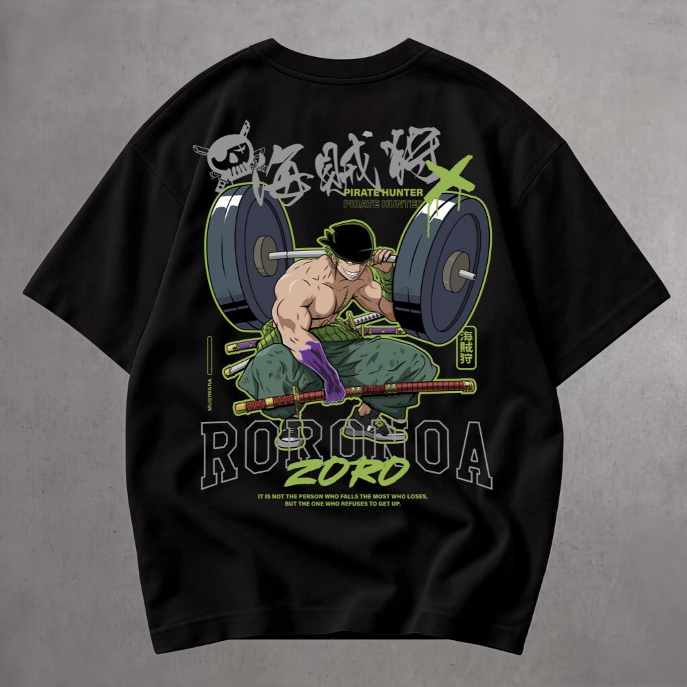 Camiseta Camisa Blusa T-shirt Unissex Oversized Algodão Estilo Streetwear Casual Anime Zoro Treino Academia Casual