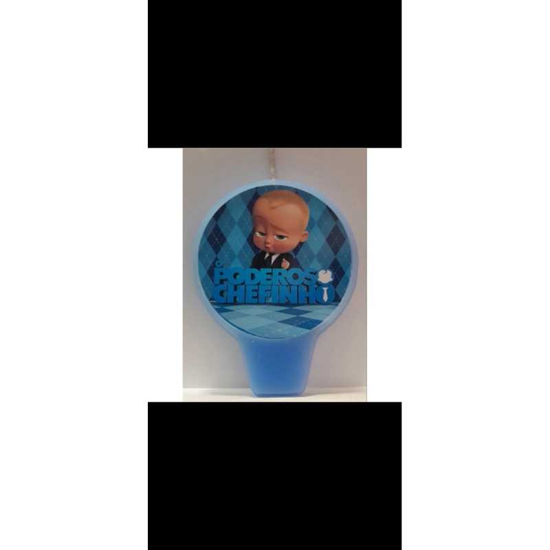 vela Personalizada de parafina com o tema PODEROSO CHEFINHO, Topo de bolo de aniversário