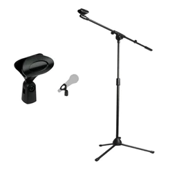 Pedestal Girafa SONN SNN-P para Microfone Universal Ajustável 80 a 168cm, Braço 73cm, Base 28cm, Estúdio, Palco e Evento