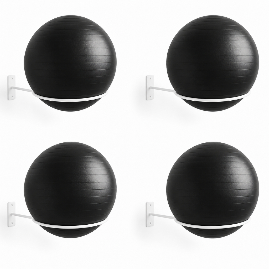 Kit 04 Suporte Bola Pilates Suiça + Parafuso E Buchas Reforçado