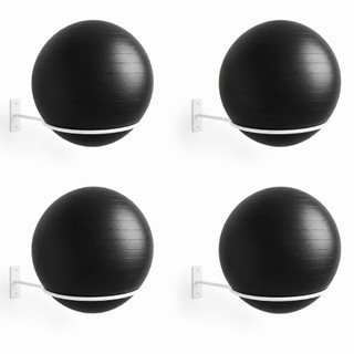Kit 04 Suporte Bola Pilates Suiça + Parafuso E Buchas Reforçado