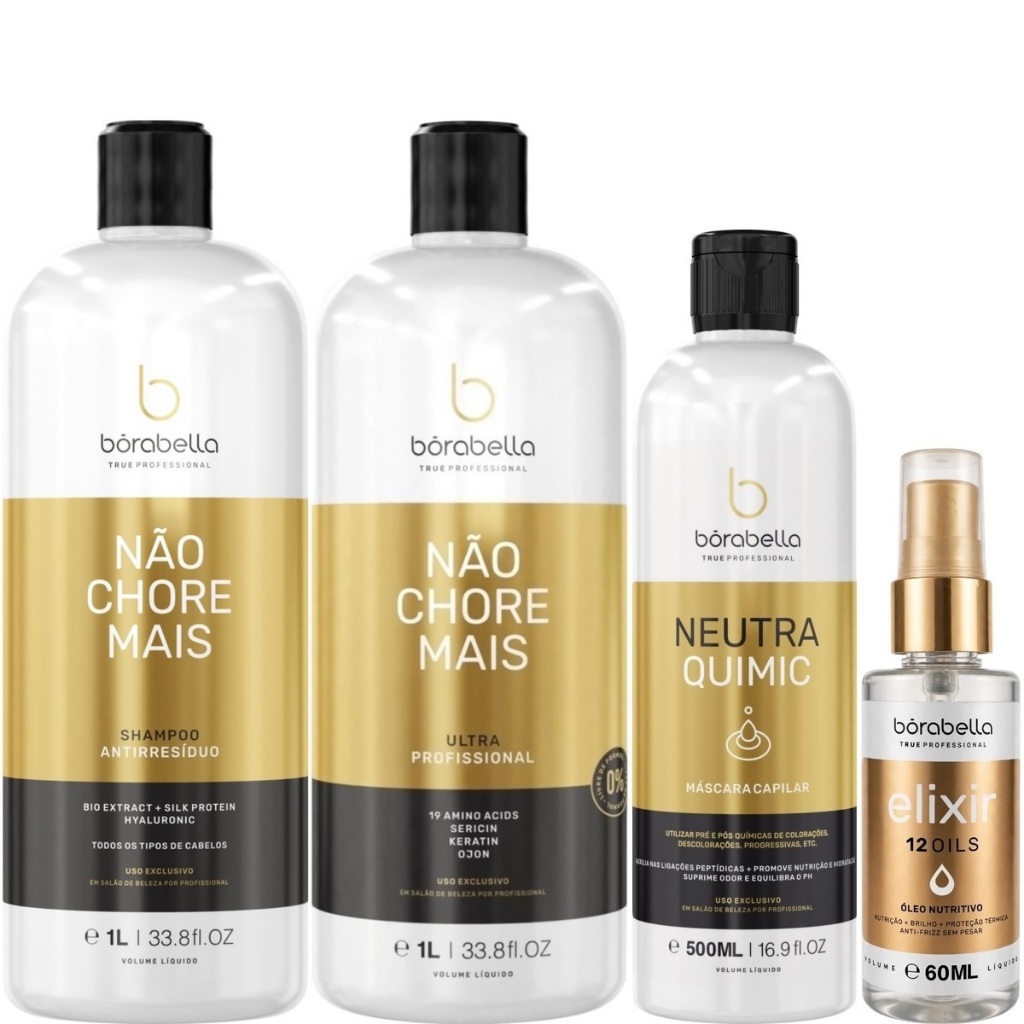 Borabella Kit Não Chore Mais 2x1L + NeutraQuimic + Elixir