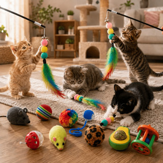 KIT Até 6 Brinquedos Para Gato, Brinquedo Interativo Inteligente Gato Pet, Com Catnip e V…