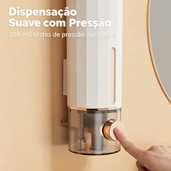 Saboneteira de Parede Premium 450ml Instalação Sem Furos, Design Moderno para Banheiro