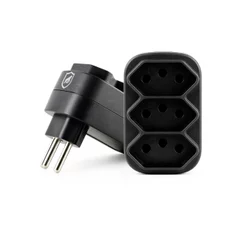 Gshield Adaptador com 3 Tomadas Bivolt 127/220V até 10A, Padrão Brasileiro NBR 14136, Dual Shock