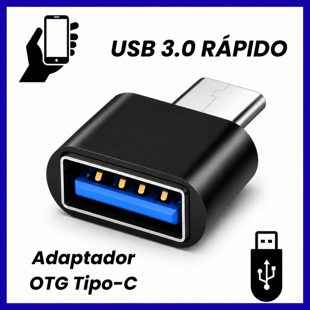 Adaptador OTG USB 3.0 Tipo C Para Celular Android Pendrive Mouse Teclado