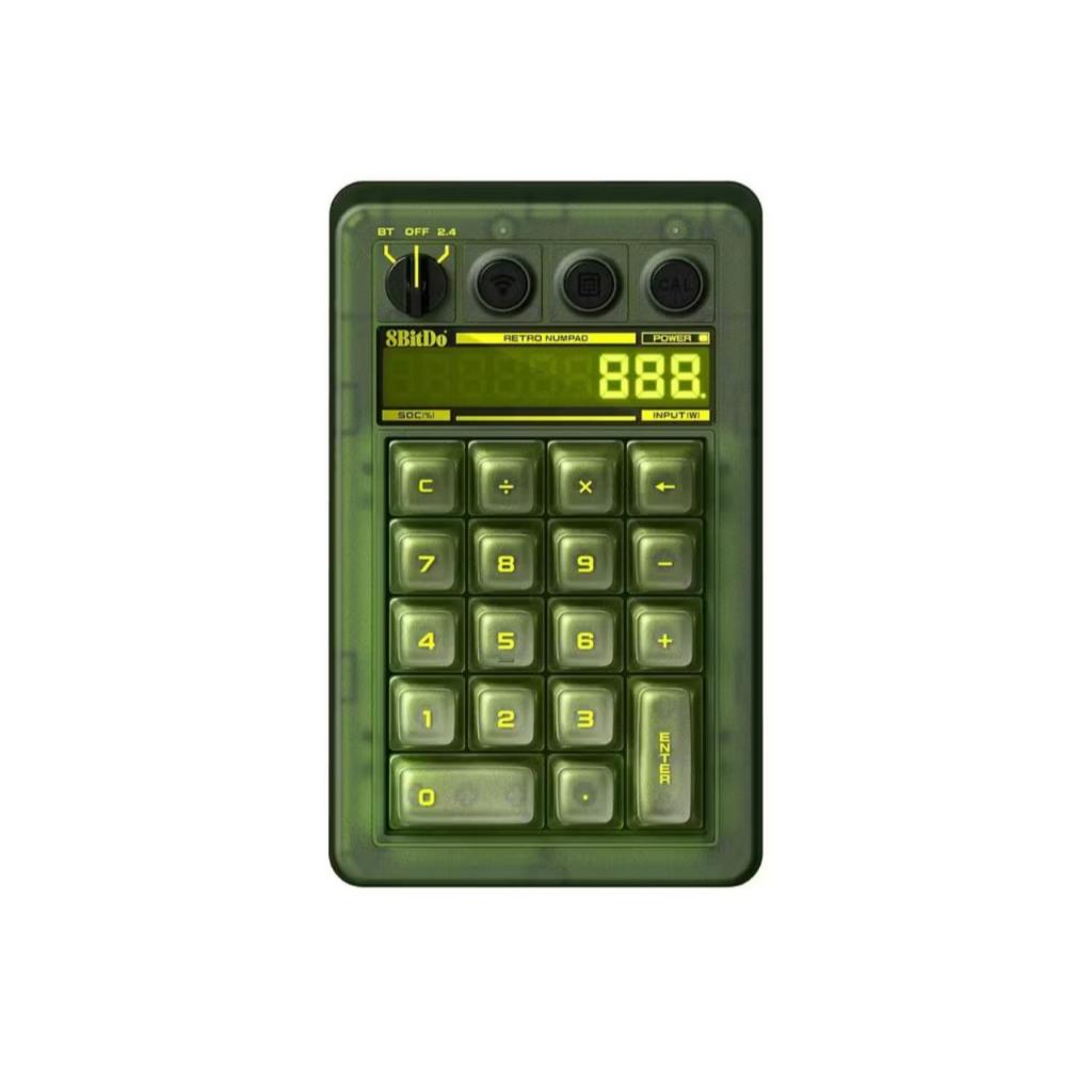 8BitDo Retro 18 Teclado Numérico Mecânico, com suporte a modo Calculadora, Bluetooth/2.4G/Com Fio para Windows.