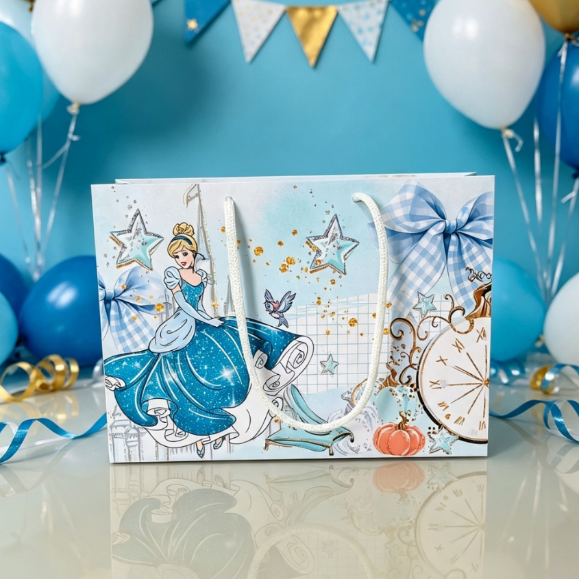 Kit Festa Sacolinha Personalizada Cinderela | Lembrancinha de Aniversário