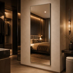 Espelho Mirano Lisboa 100x40cm Lapidado Grande Moderno Banheiro Lavabo Quarto Parede Decorativo Luxo
