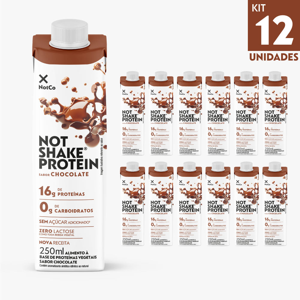 Kit 12x Bebida Proteica NotCo NotShake Protein 16g de Proteina Chocolate 250ml