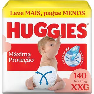 Huggies Fralda Descartável Supreme Care, Tamanho XXG 140 Unidades