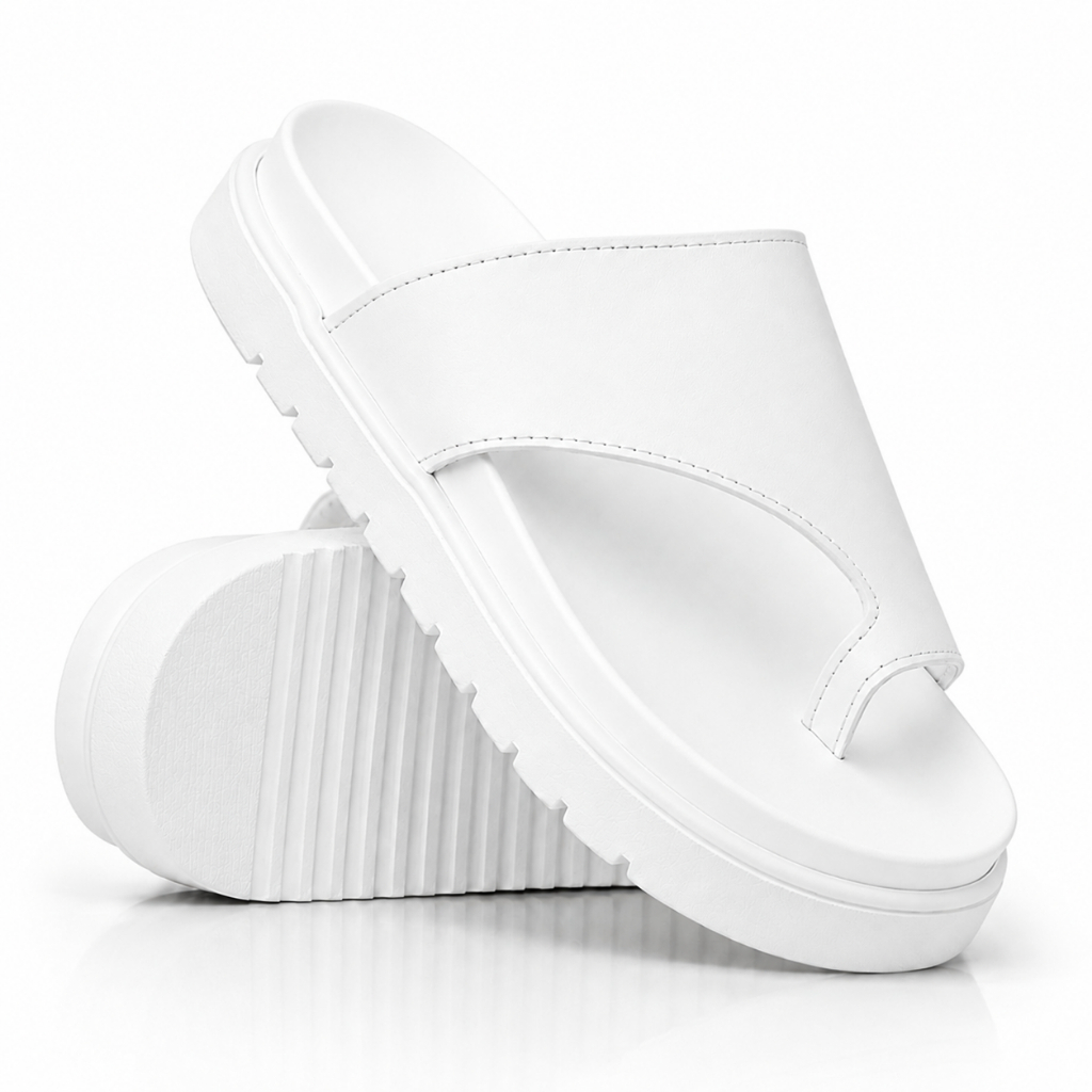 Sandália Tendencia Papete Feminina Flatform Tratorada Confortável Estilosa Verão