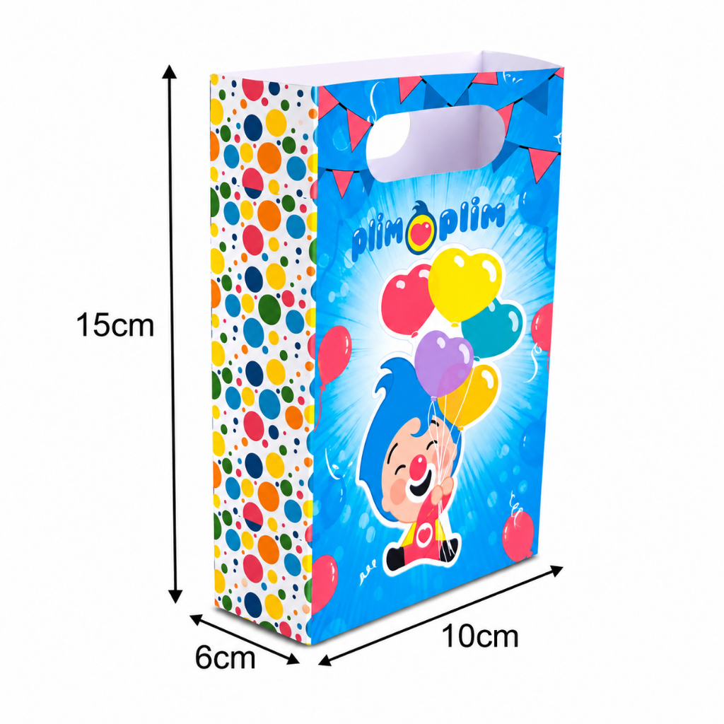 PEGUE E MONTE Sacolinhas Personalizadas Palhaço Plim Plim ou (QUALQUER TEMA) Lembrancinhas/Kit Festa/Aniversário/Sacolas