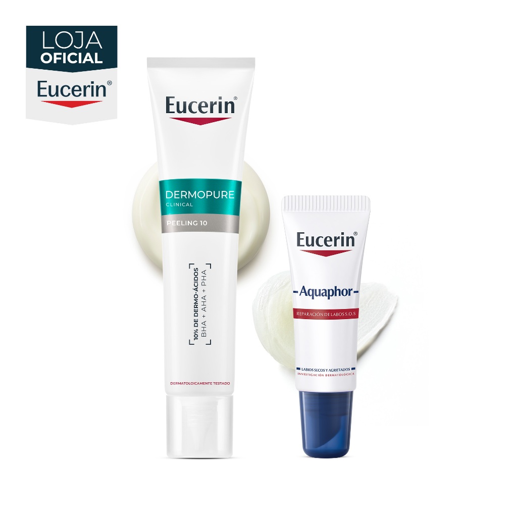 Kit Eucerin Dermopure Peeling 10 + Aquaphor Reparador Labial