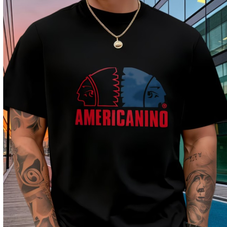 Camiseta Masculina Confortável Americanino  Camiseta Estampada da Moda, Fique à Frente das Tendências