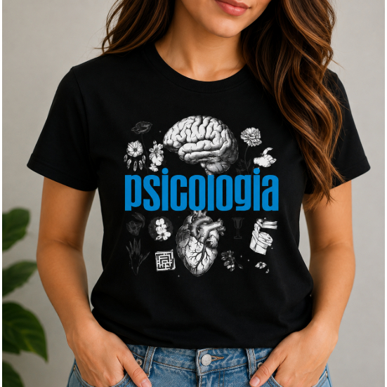 Camiseta Feminina  Psicologia Desenhos Faculdade Psico 100% Algodão