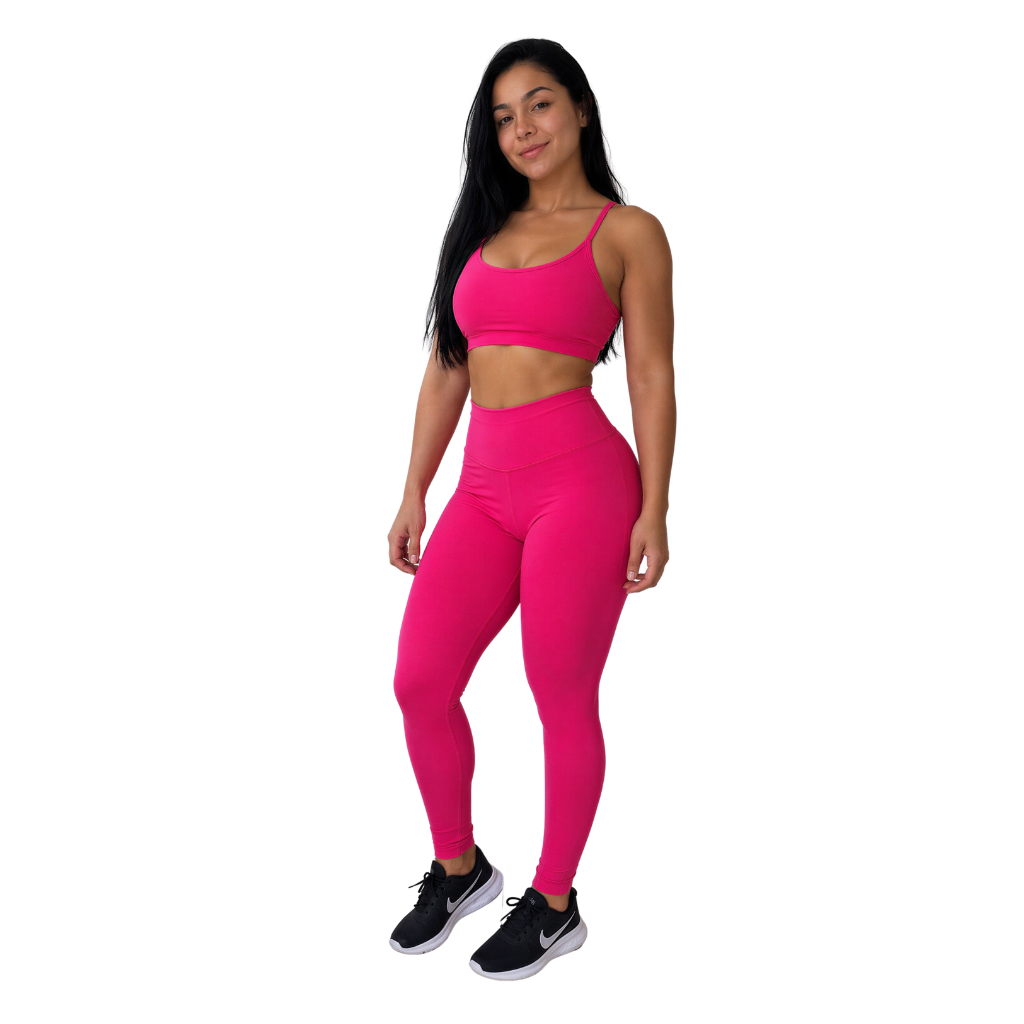 Conjunto Fitness Feminino Cintura Alta Suplex | Top + Calça Legging Academia, Treino e Dia a Dia