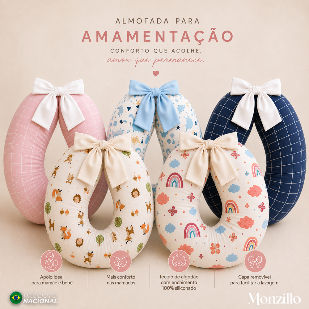 Almofada de Amamentação Extra Grande 100% Algodão