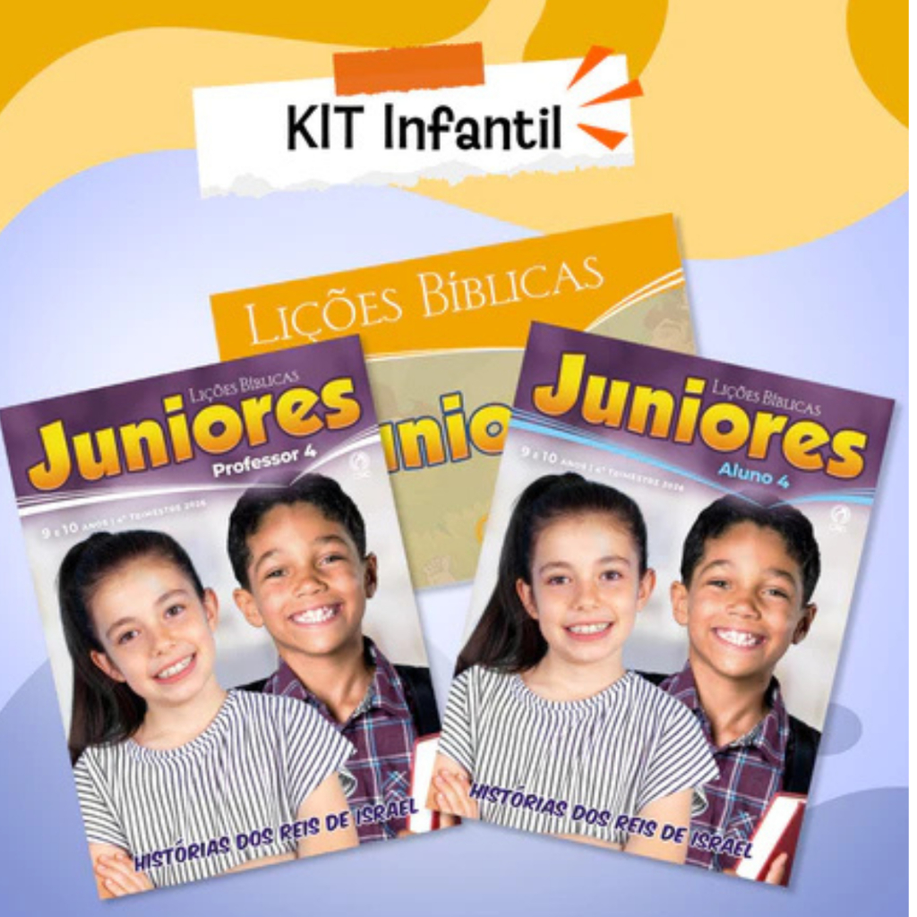 Kit 1 Professor + 1 Aluno + 1 Pasta de Visuais Lições Bíblicas Juniores 4º Trimestre 2026 EBD CPAD
