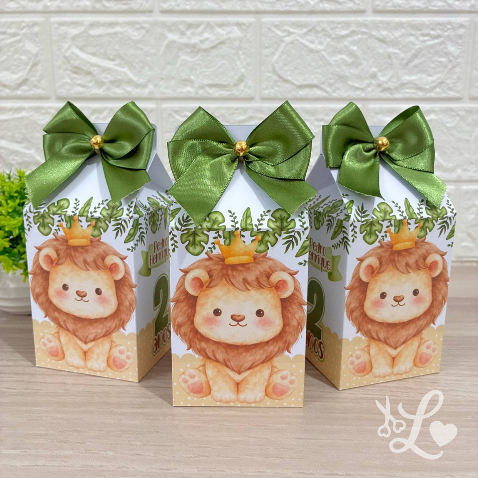 Caixinha Personalizada SAFARI LEÃOZINHO / Lembrancinha e Mimos para Aniversário