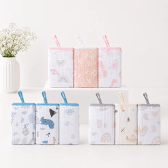KIT 3 PANINHOS DE BOCA BEBÊ PAPI SOFT 40X40CM COM PRENDEDOR DE CHUPETA BABETE FRALDA 2 CAMADAS 100% ALGODÃO