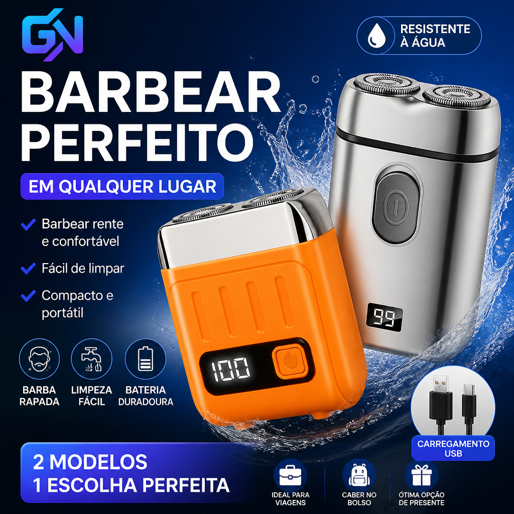 Barbeador Elétrico Sem Resíduos Fácil Limpeza Dupla Cabeça Aparador Pelos Recarregável À Prova Dágua