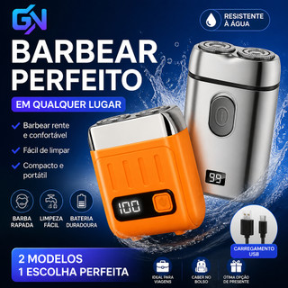 Barbeador Elétrico Sem Resíduos Fácil Limpeza Dupla Cabeça Aparador Pelos Recarregável À Prova Dágua