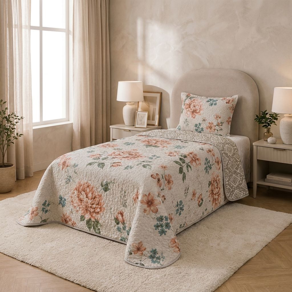 Cobre Leito Solteiro Estampado 1,60m x 2,20m+1 Fronha–Macio, Leve e Confortável-Promoção Imperdível