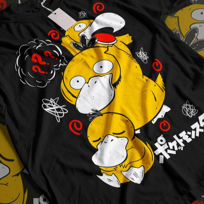 Camiseta Pokémon Psyduck Golduck Distracted And Confused - Camisa de Malha 100% Algodão - Envio Imediato - Spyke Shop