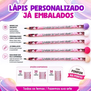 Lápis personalizado já embalados/ todos os temas /Fazemos sua arte /Sua arte aqui