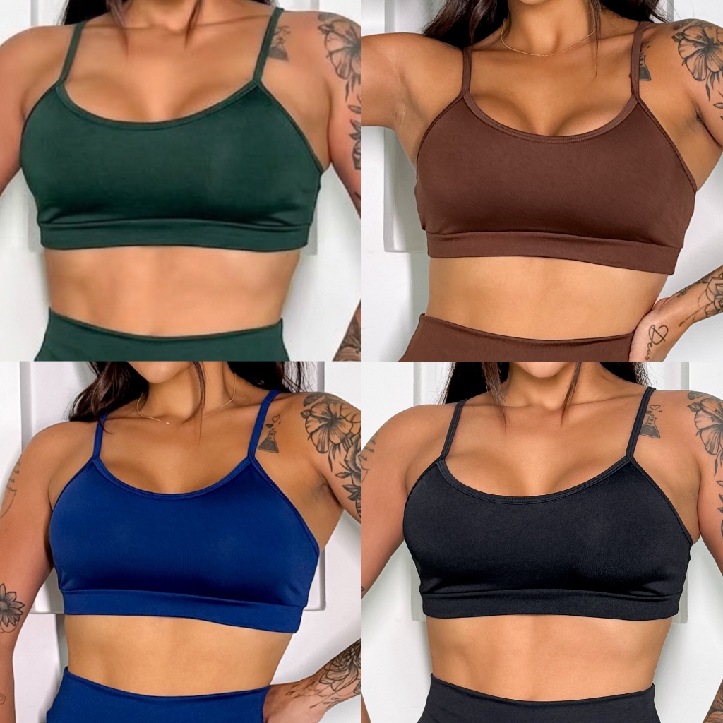 Top de Academia Fitness Caminhada Suplex Treino Feminino Cropped Sem Bojo Treino e Caminhada Estampas Variadas
