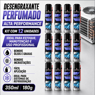 KIT 12 Desengraxante Perfumado Aromatizante Veicular e Ar Condicionado
