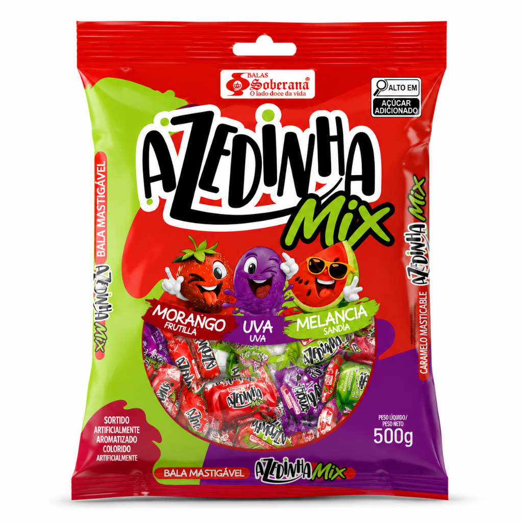 Balas Mastigáveis Azedinha Mix 500g Soberana