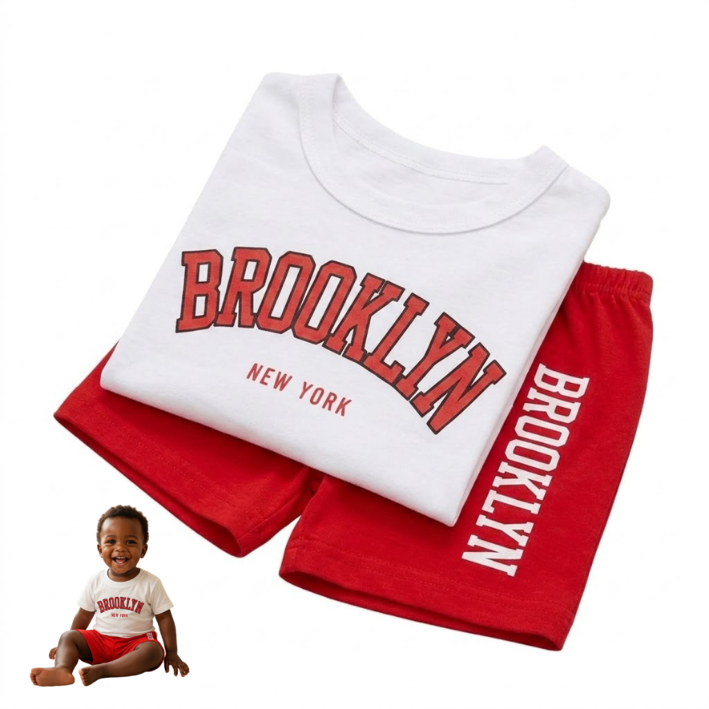Kit Conjunto Infantil Menino Bebê Camiseta + Short Verão Algodão Macio Tamanho 3 a 6 meses