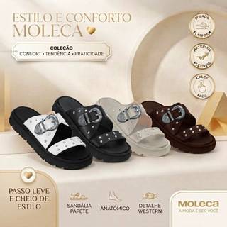 Sandália Moleca Birken Feminina Fivela Papete Confortável Original