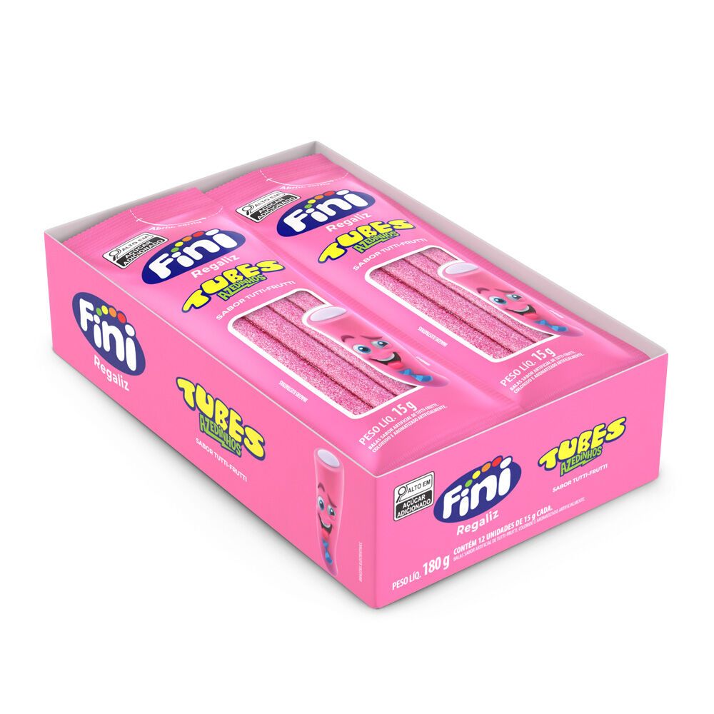 Caixa 12un Fini Tubes Tutti Frutti 15g