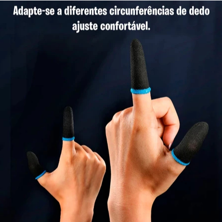 Kit luvinhas de dedo Gamer Anti Suor Free Fire PUBG Call of Duty Dedal Touch Alta Sensibilidade — imagem 2 de 2