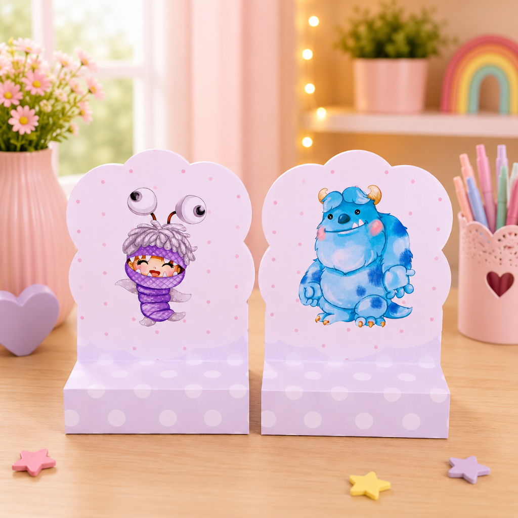 Monstro S.A Aquarela Porta Bis Personalizado Pegue e Monte | Lembrancinha Festa Infantil | Aniversário | Festa Infantil