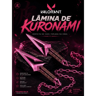 Faca Kuronami Inspirada no Valorant | 23cm | Impressão 3D Decorativa | Cosplay Gamer