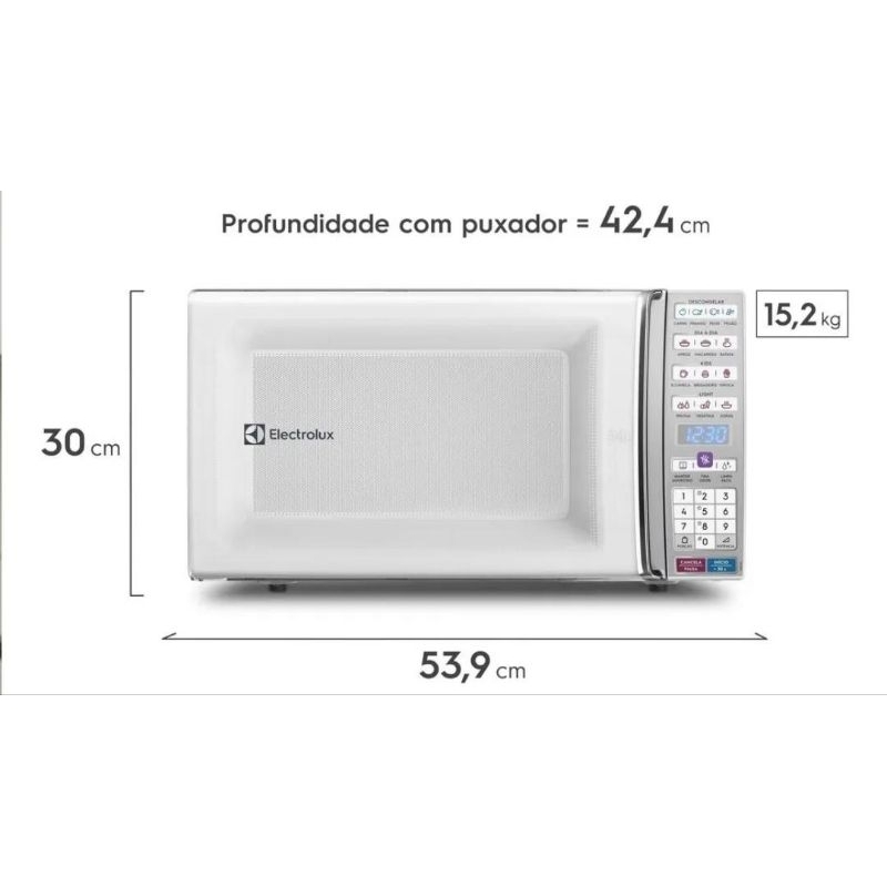 Micro-ondas Electrolux 34L Branco com Função Tira Odor e Manter Aquecido (MEO44)