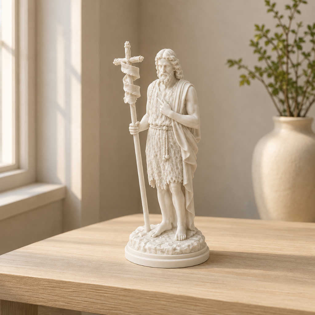 São João Batista Imagem Católica Religiosa Decorativa para Altar Cantinho de Oração Presente