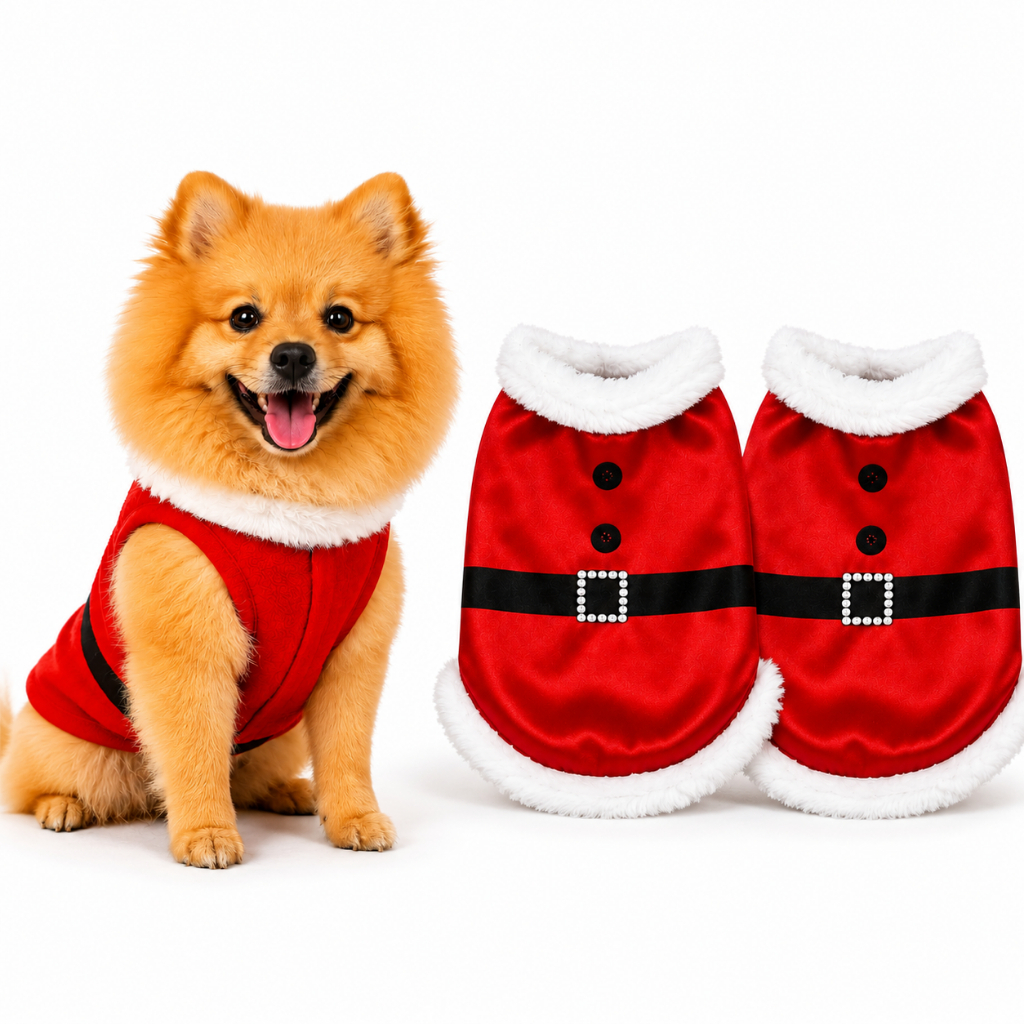Fantasia De Natal Para Cachorro de estimação Roupa Natalina Papai Noel Pet Estampas Sortidas