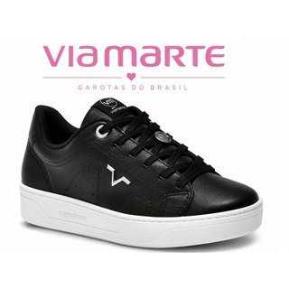 Tênis Via Marte Feminino Casual Confortável Preto Original Envio Rápido