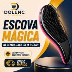 Escova Mágica Desembaraçante com Cabo para Cabelos Secos e Molhados