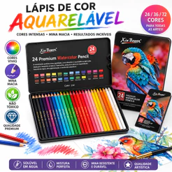 Kit 12/24/36 Cores Conjunto Profissional de Lápis Coloridos Lápis de Cor para Desenho Arte