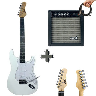 Kit Guitarra Stratocaster Iniciante Estudante MXT + Amplificador Guitarra MXT MA-30 30W com Chave Boos