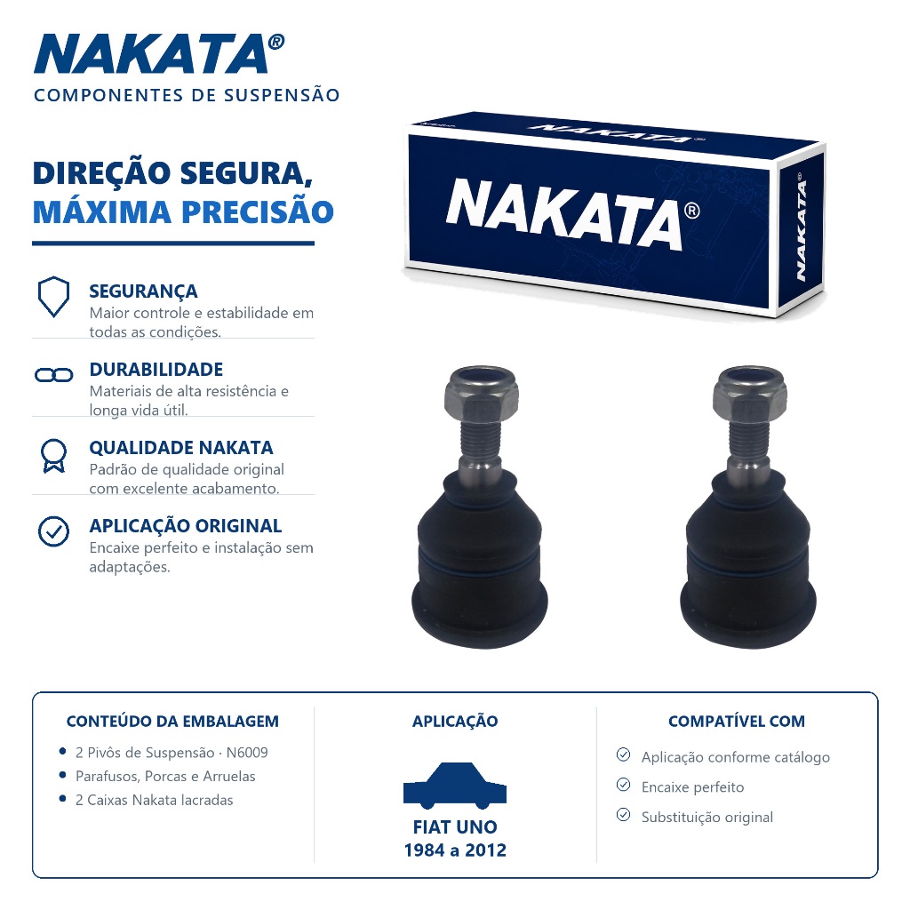 Par Pivo De Suspensão Inferior Fiat UNO 1984 a 2012 Nakata