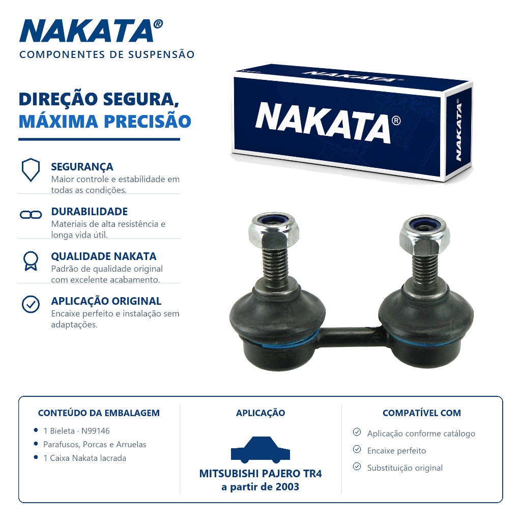 Bieleta dianteira MITSUBISHI Pajero TR4 2003 2004 2005 2006 2007 2008 2009 2010 2011 2012 2013 2014 – Nakata N99146