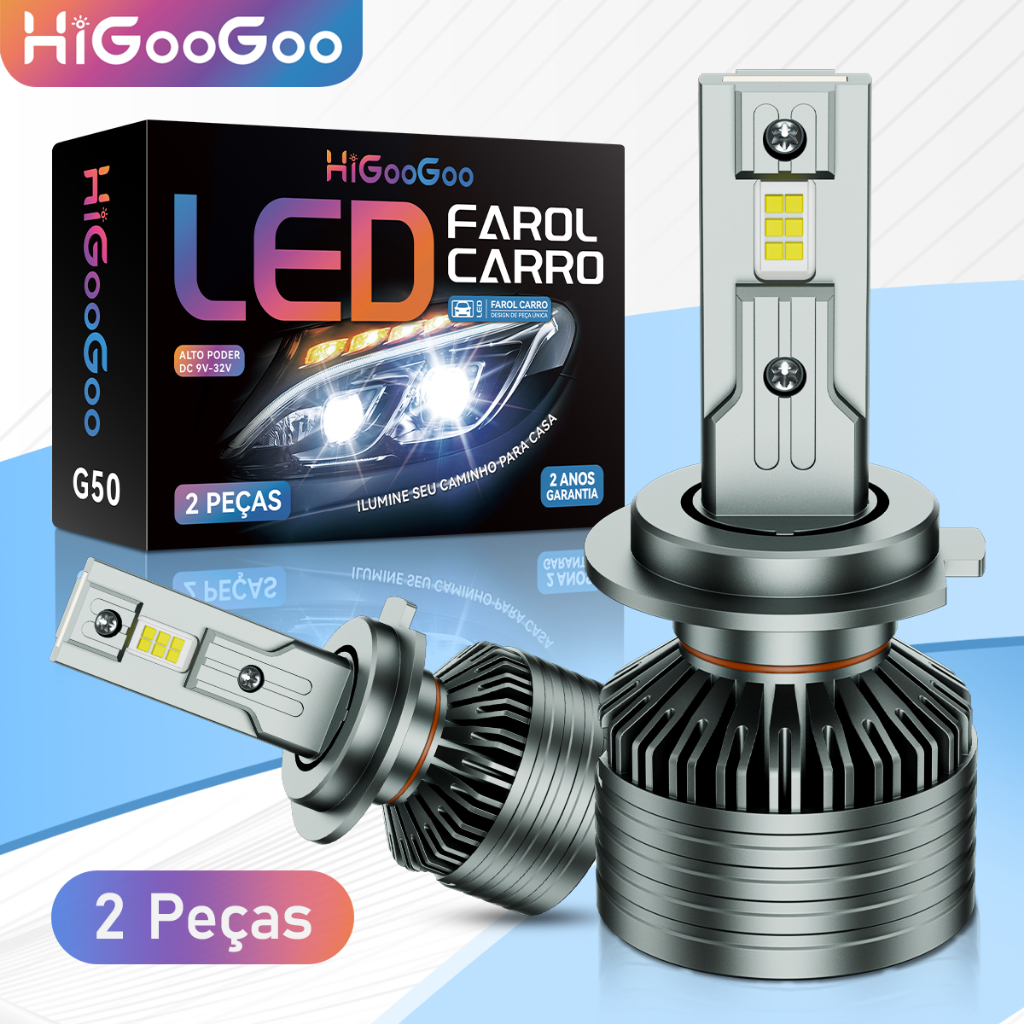 HiGooGoo G50 30000LM LED Luzes De Nevoeiro Do Carro H1 H3 H4 H7 H11 H27 9005 9006 Farol De Para Lâmpada 150W